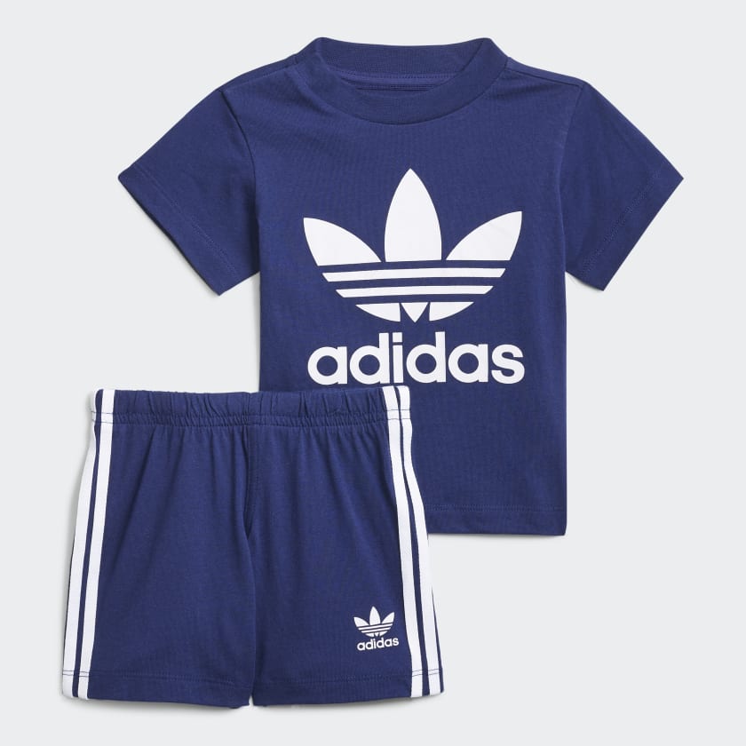 adidas Trefoil Shorts Tee Set - Blue | adidas Malaysia