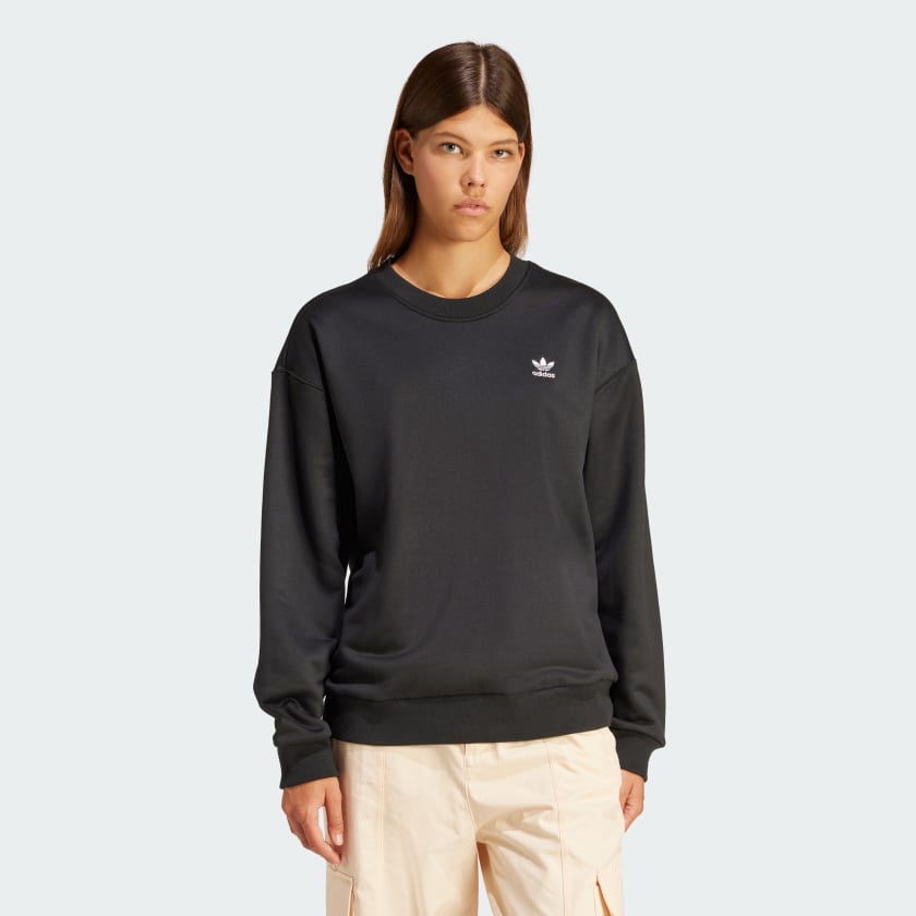 Adidas originals essential crew neck sweat in black 2025