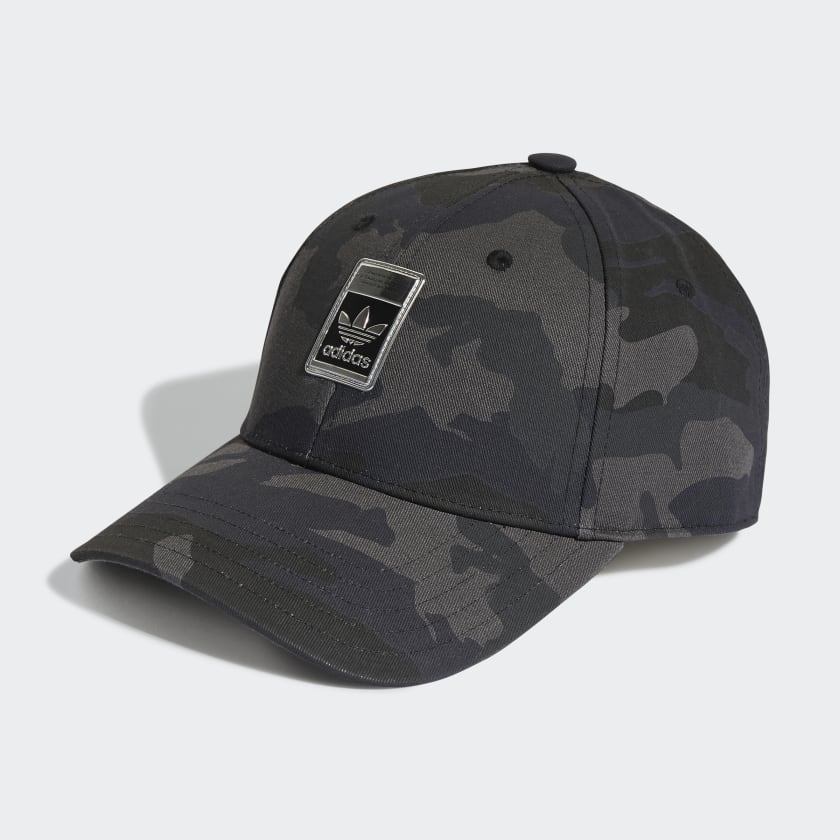 Dark Grey Upcycled Camo Baseball Hat