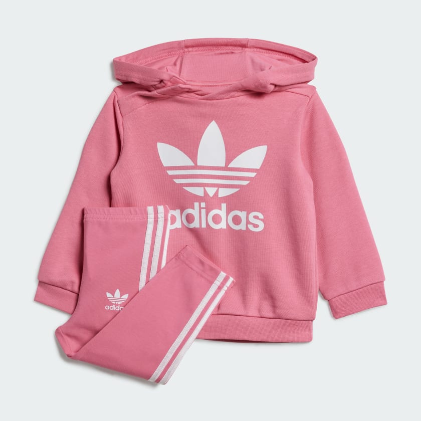 Pink adidas hoodie kids sales