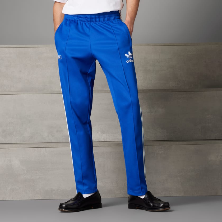 Track Pants with Piping - White/dark blue - Kids