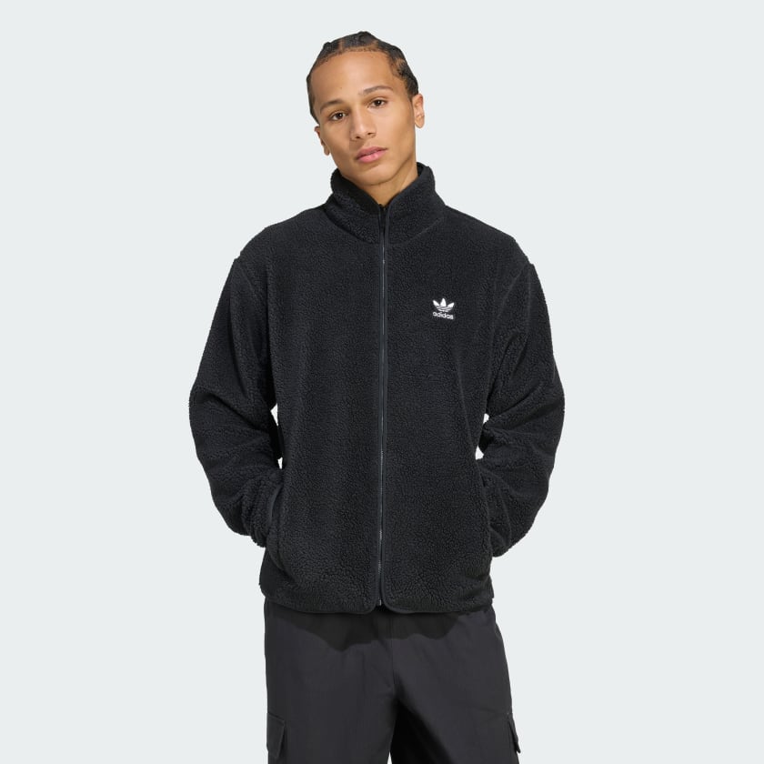 アディダス☆メンズイリジナルTrefoil Essentials Teddy Fleece adidas Trefoil Essentials Teddy Fleece - Black | Free