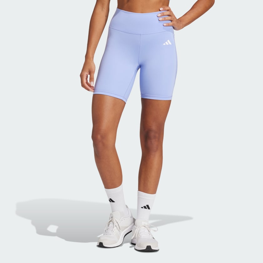 adidas Optime Essentials Stash Pocket 7 Inch Short Leggings Blue adidas New Zealand