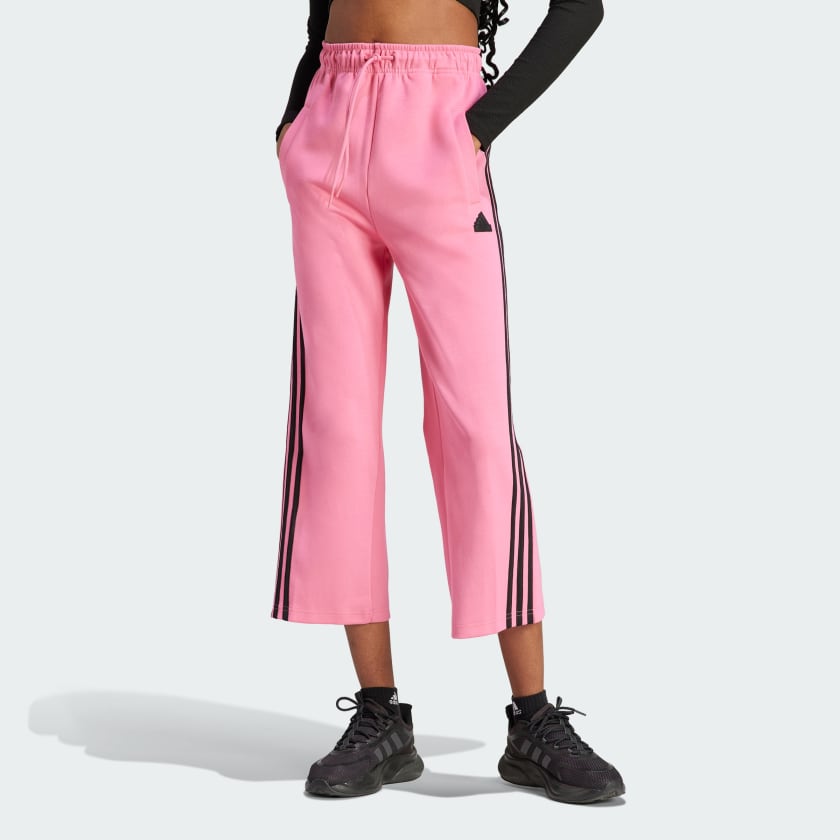 adidas Training cropped 3 stripe trousers in black | ASOS