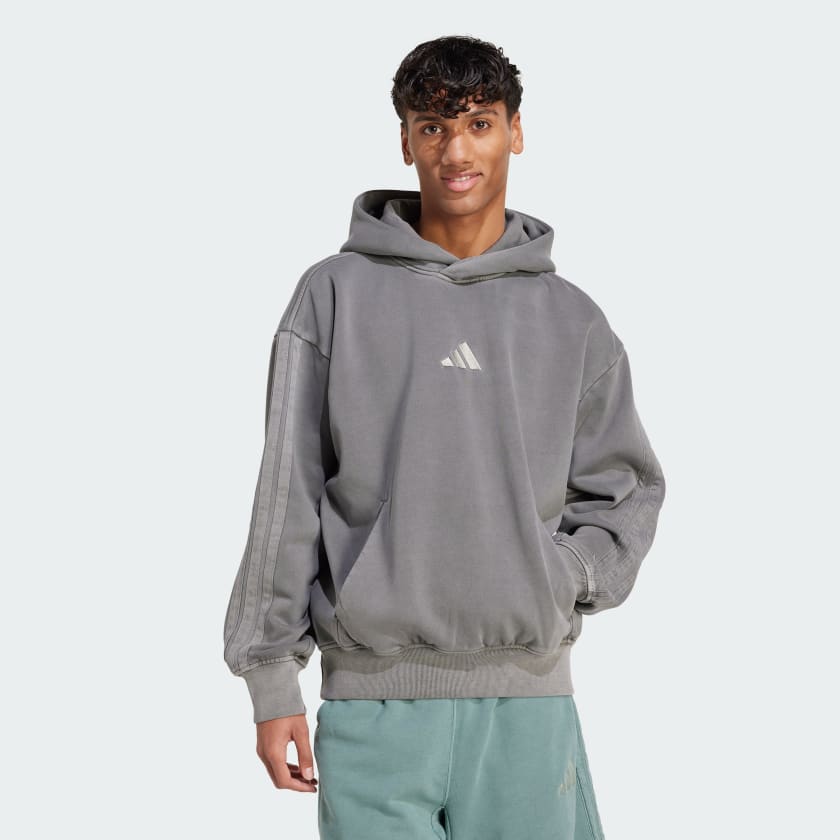 adidas ALL SZN Fleece Washed Hoodie - Black | Free Shipping