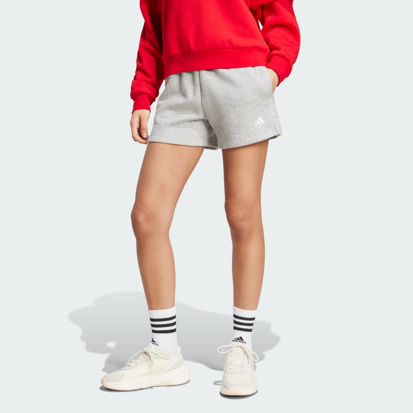 Adidas fleece shorts women's deals