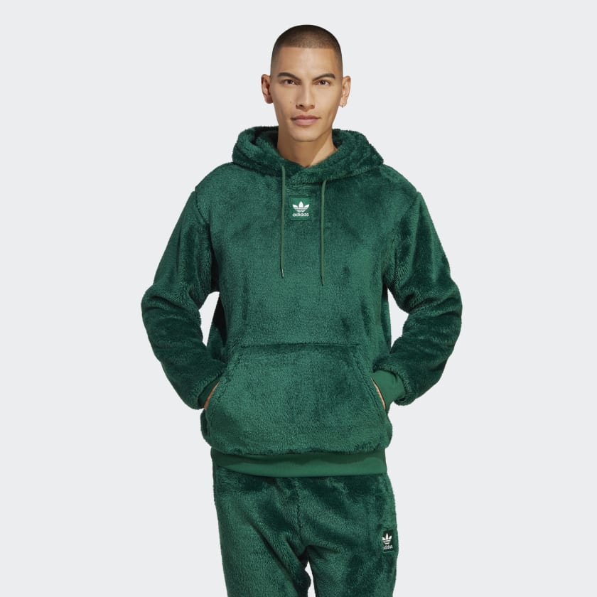 adidas Essentials+ Fluffy Fleece Hoodie - Green