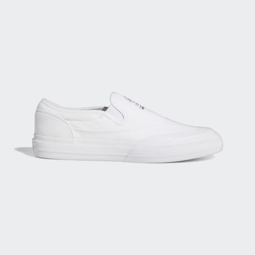 Adidas all white slip on deals