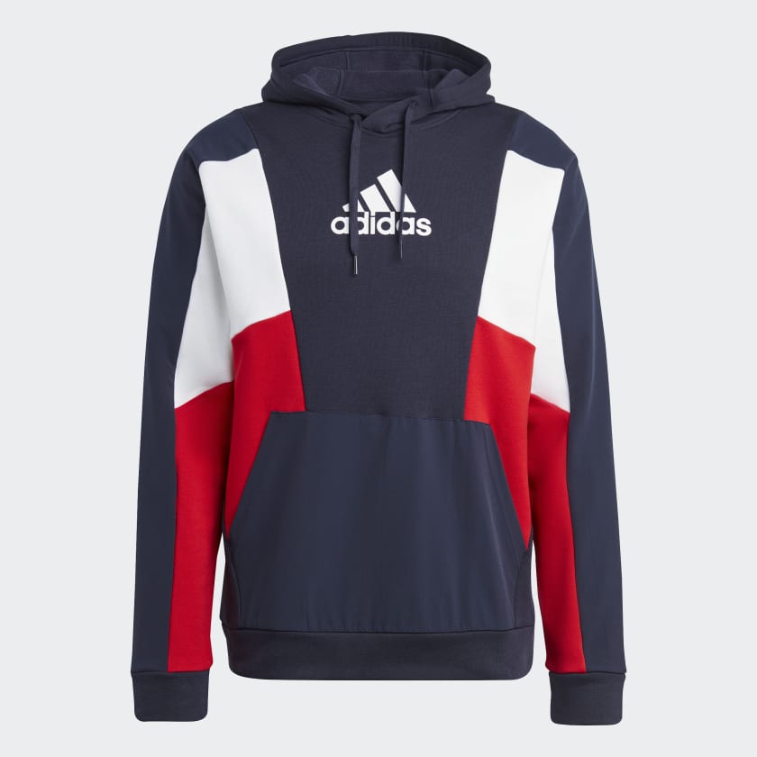 Moletom Capuz Essentials Colorblock Azul adidas adidas Brasil