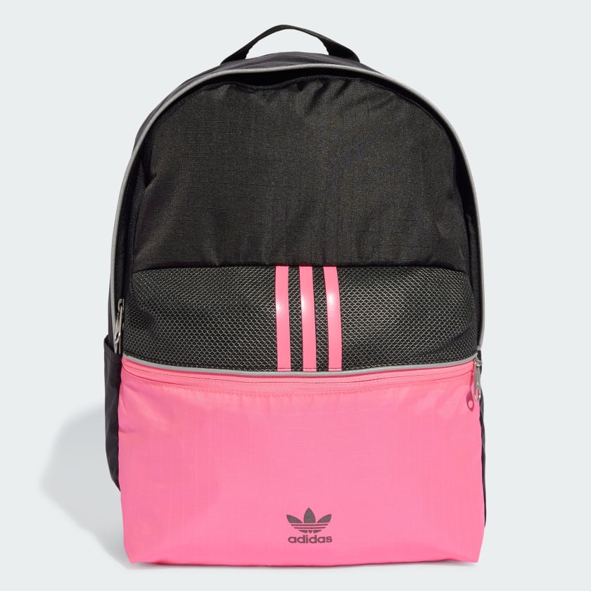 Pink and gray adidas backpack shop