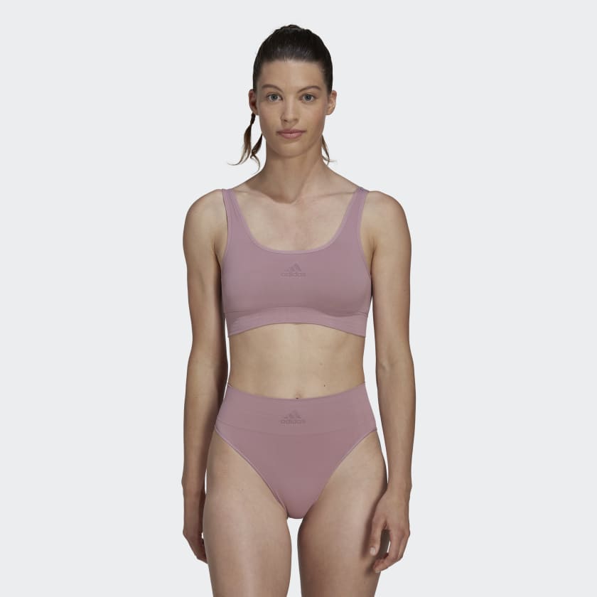 adidas Synthetik Active Seamless Micro-Stretch Scoop Lounge Bralette in Lila Damen Bekleidung Dessous BHs 