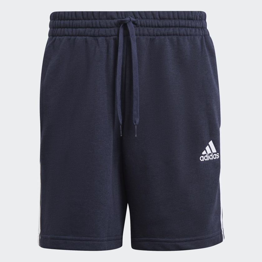 adidas Essentials French Terry 3-Stripes Shorts - Blue | Men's Training |  adidas US