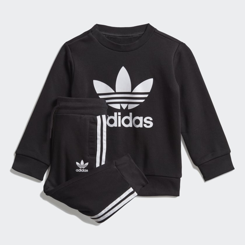 Megalópolis Regreso Pasado Conjunto sudadera cuello redondo y pantalón - Negro adidas | adidas España