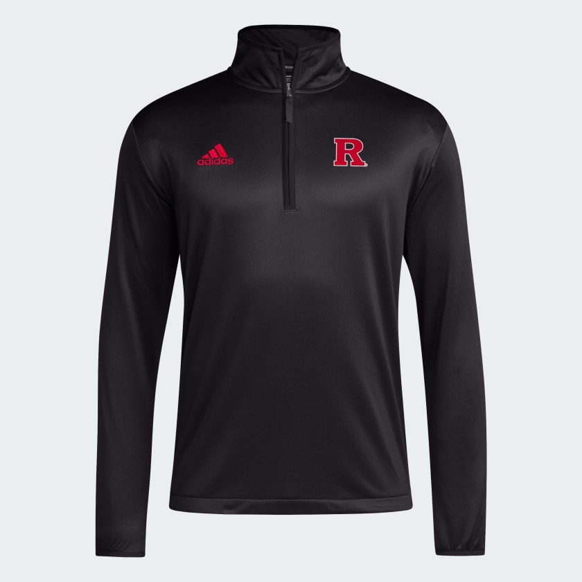 adidas Rutgers Scarlet Knights Long Sleeve 1 4 Zip Knit Jacket Black Free Shipping with adiClub adidas US