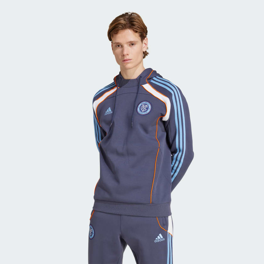 adidas New York City FC UBP Travel Hoodie - Blue | Free