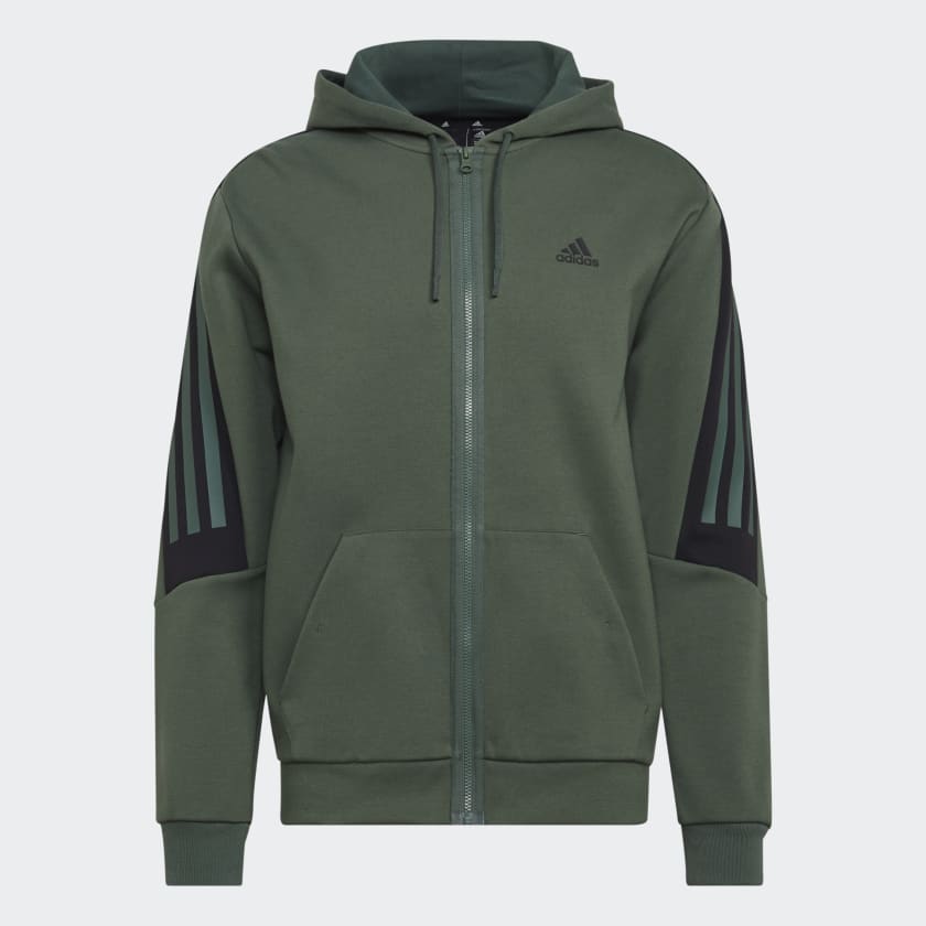 Adidas originals hoodie with shoulder 3 stripes green clearance