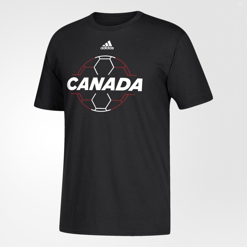 adidas SOCCER BALL BLACK TEE Black Free Shipping with adiClub adidas Canada