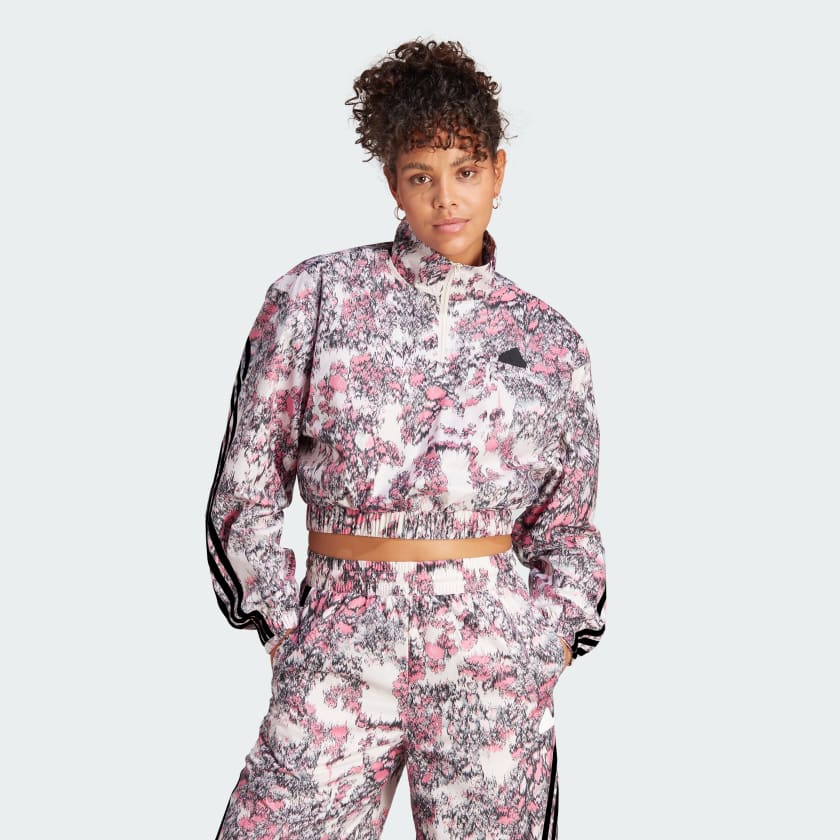 Icons US 3-Stripes 1/4 Future Women\'s | Woven Lifestyle Pink Jacket - | Zip adidas adidas