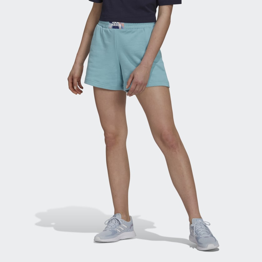adidas x Zoe Saldana Soft Knit Shorts - Turquoise | Women's Training ...