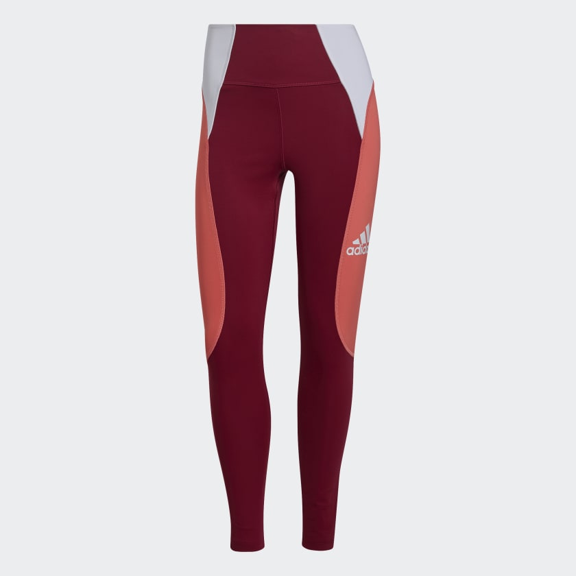 adidas Designed to Move Colorblock 7/8 Sport Tights - Red