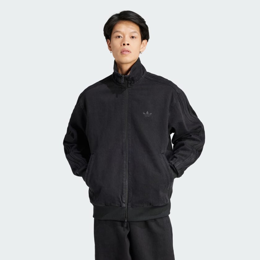 adidas Chamarra Deportiva Firebird Denim Premium Negro adidas Mexico