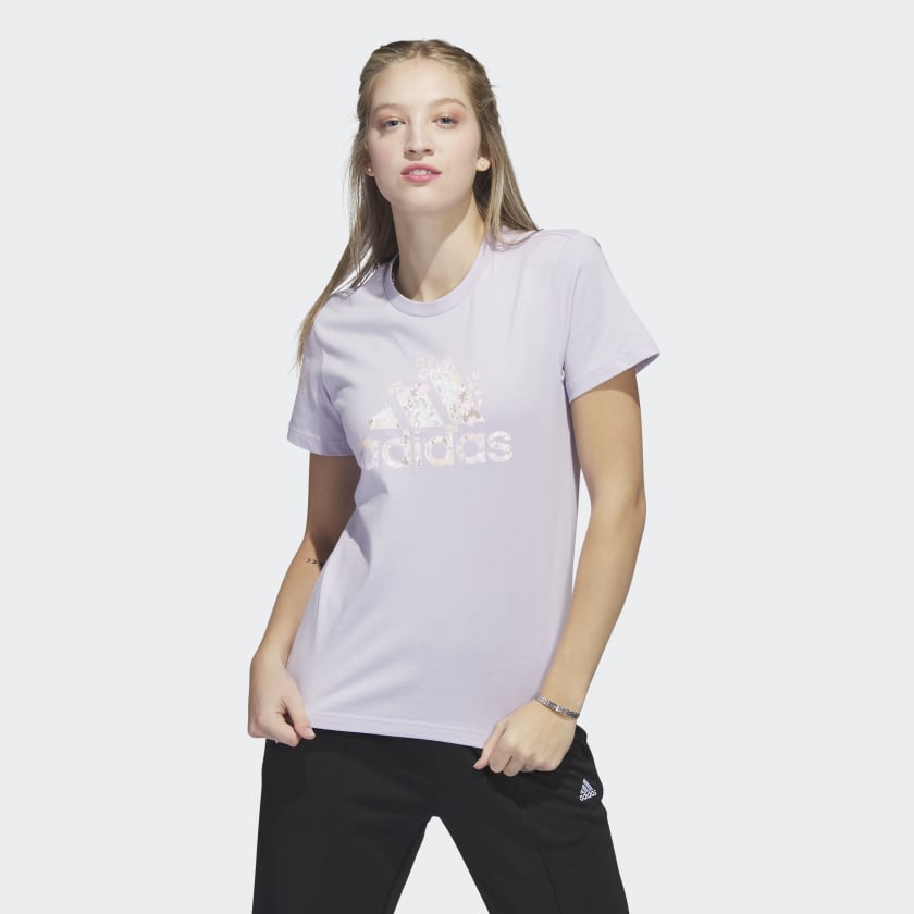 Adidas Floral Badge of Sport Graphic Tee