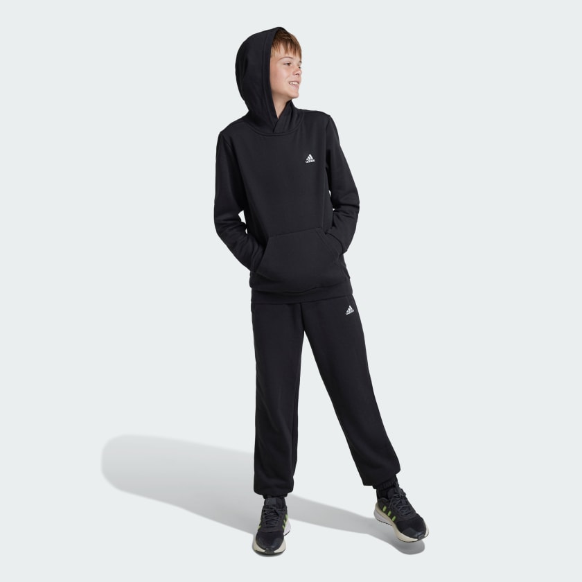 adidas Essentials Small Logo Feel Cozy Fleece Pants Kids Black adidas New Zealand