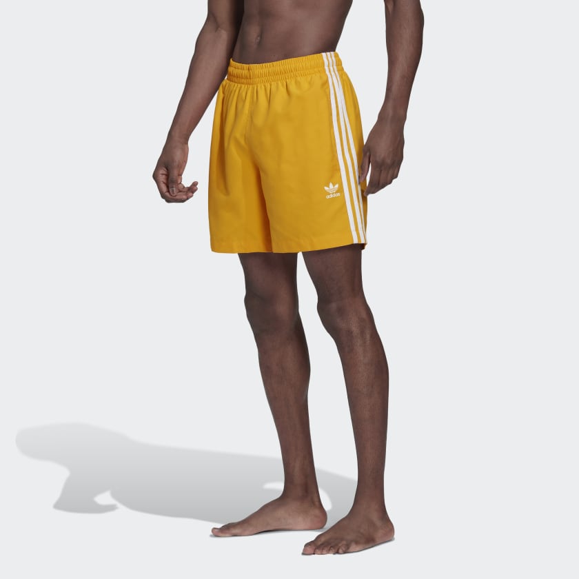 adidas Adicolor Classics 3-Stripes Swim Shorts - Yellow | Men's Swim ...