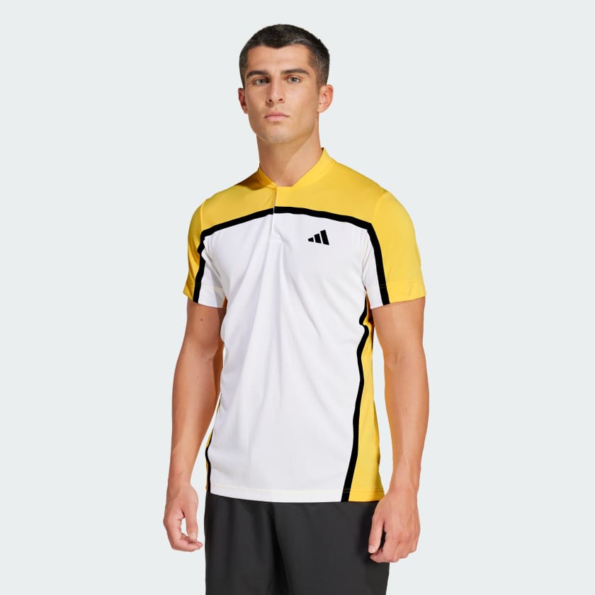 adidas Tennis HEAT.RDY Pro FreeLift Henley Polo Shirt White Free Shipping with adiClub adidas US