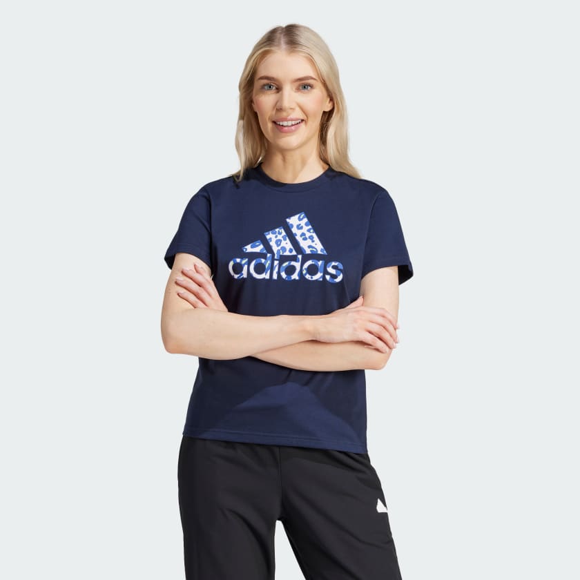 adidas Animal Print Graphic Tee - Blue | Women's Lifestyle | adidas US