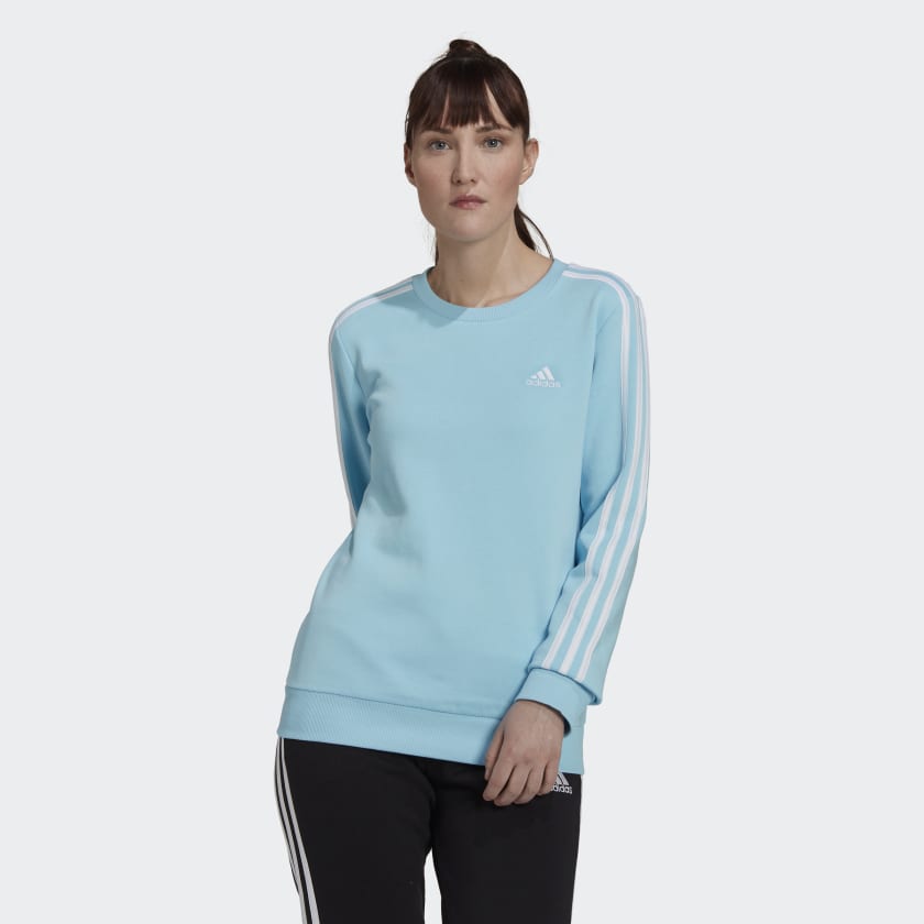 adidas Essentials 3 Stripes Fleece Sweatshirt Blue adidas India