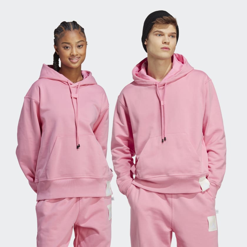 adidas Lounge Heavy French Terry Hoodie - Pink | Unisex Lifestyle ...