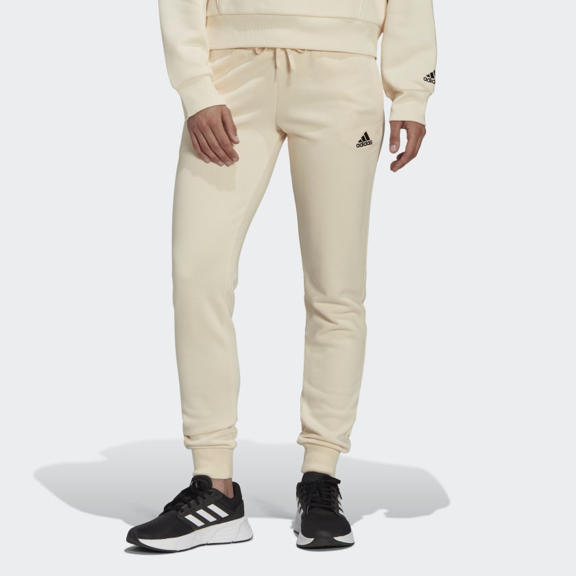 adidas Essentials French Terry Logo Pants - Beige | Women's Lifestyle ...