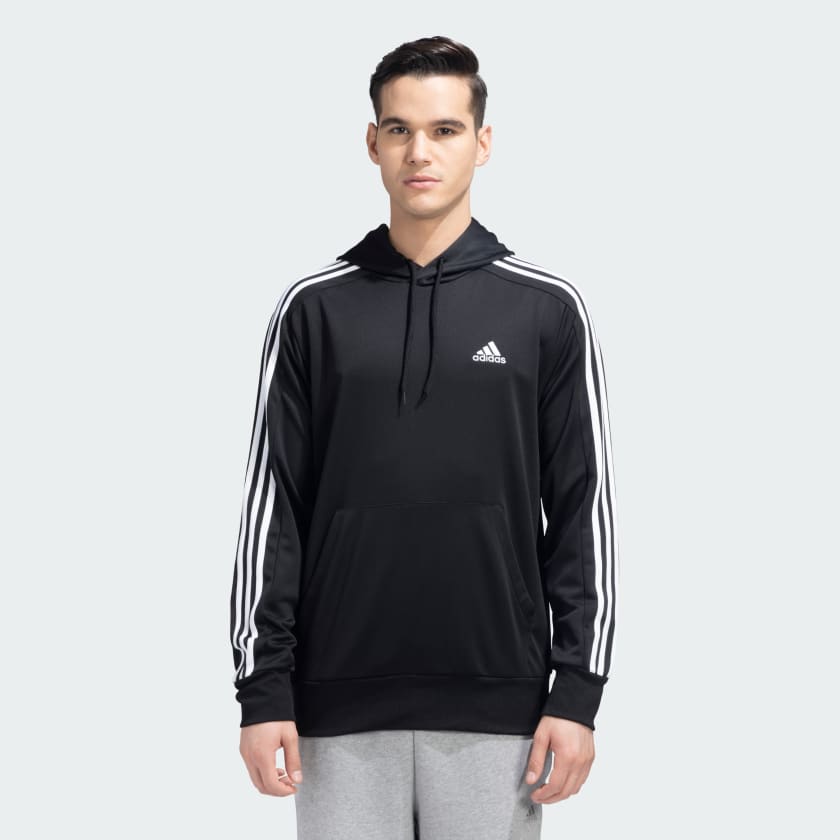 adidas 3 STRIPES FRENCH TERRY HOODED SWEATSHIRT Black adidas India