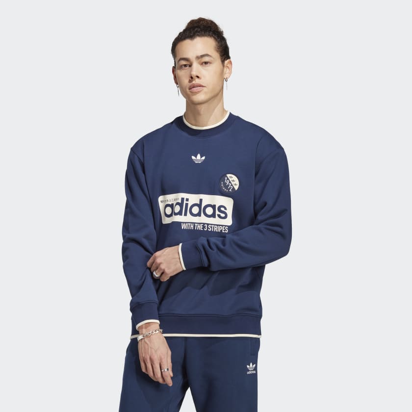 Tegenstander bodem Rond en rond adidas Blokepop Crewneck Sweatshirt - Blue | Men's Lifestyle | adidas US