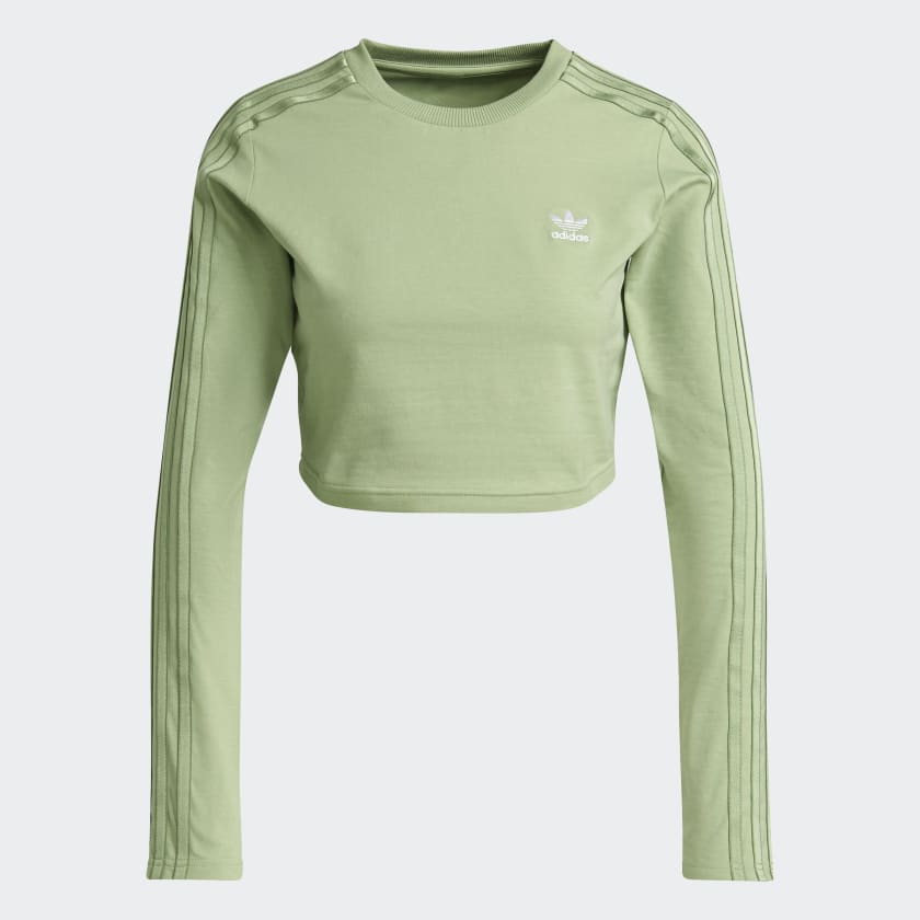 adidas Sweat shirt LOUNGEWEAR adidas Cropped Long Sleeve vert