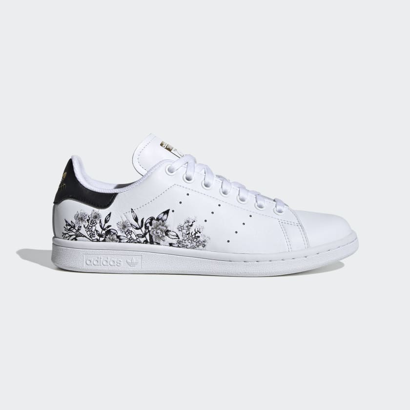 Stan smith black top and white floral