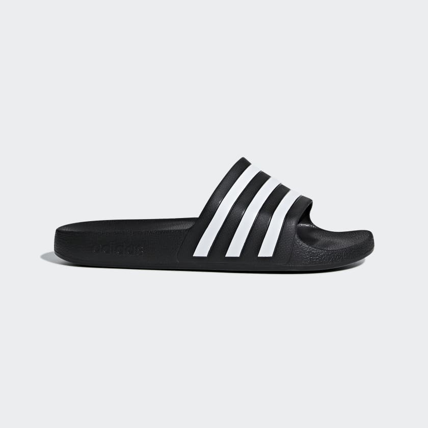 Adidas Adilette Aqua Slides Dark Black/White UK 13