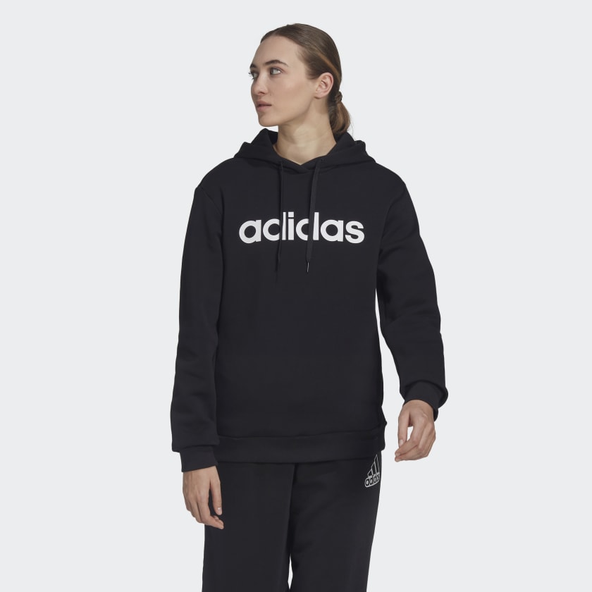 adidas Essentials Linear Over-the-Head Hoodie - Black | Women's Lifestyle |  adidas US