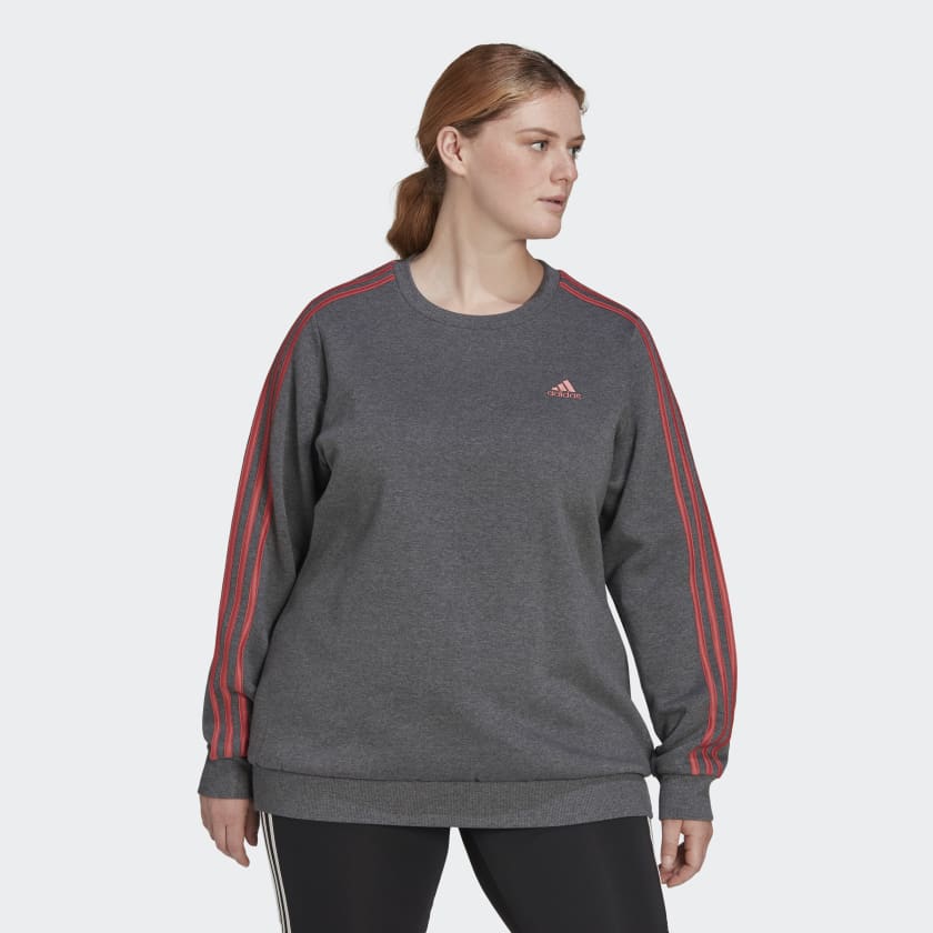 ik heb nodig Tweede leerjaar Intuïtie adidas Essentials 3-Stripes Fleece Sweatshirt (Plus Size) - Grey | Women's  Lifestyle | adidas US