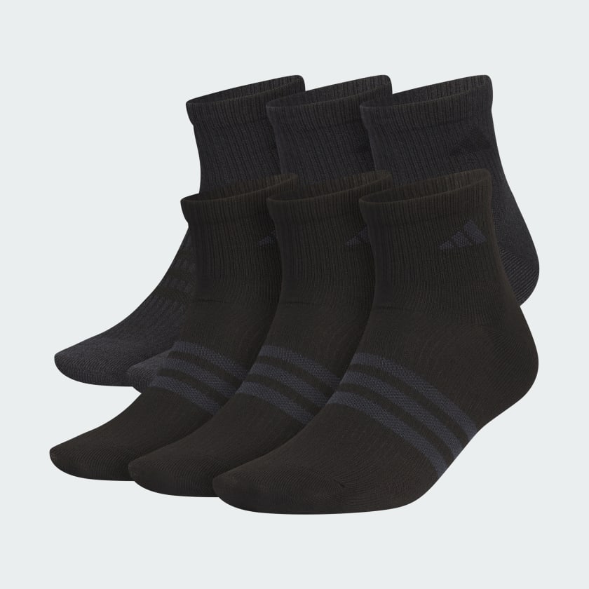 adidas Superlite 3.0 6-Pack Quarter Socks - Black | Men's Training