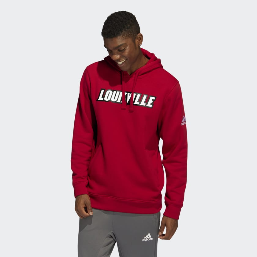university of louisville red adidas hoodie sweatshirt size small