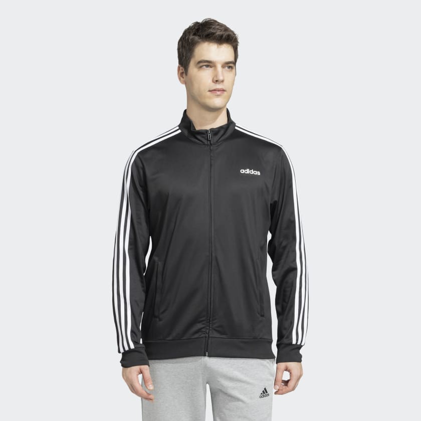 adidas ESSENTIALS 3 STRIPES TRICOT TRACK TOP Black adidas India