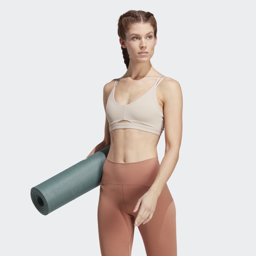 adidas Women's Yoga Essentials Light Support Bra, Green Oxide, X