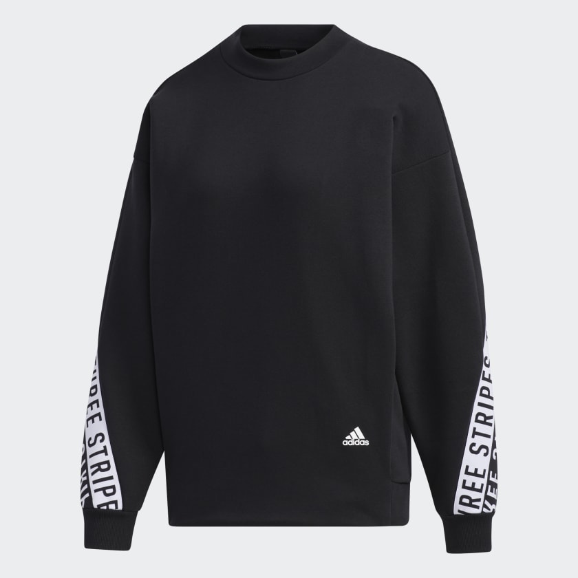 Adidas three stripe sweatshirt black new arrivals