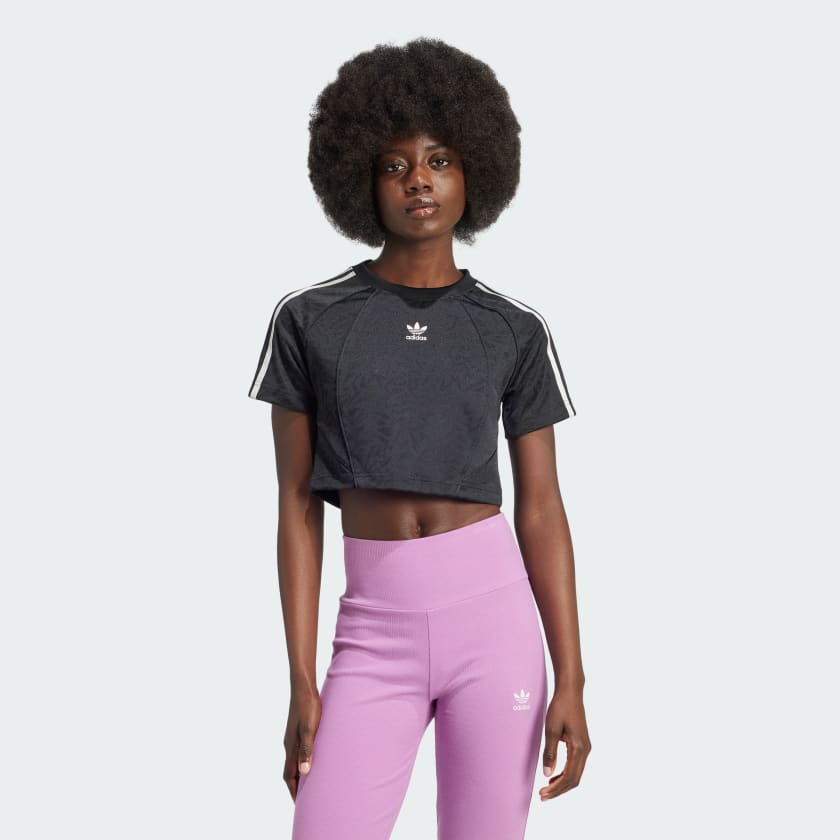 Camiseta Baby Look Preto adidas adidas Brasil