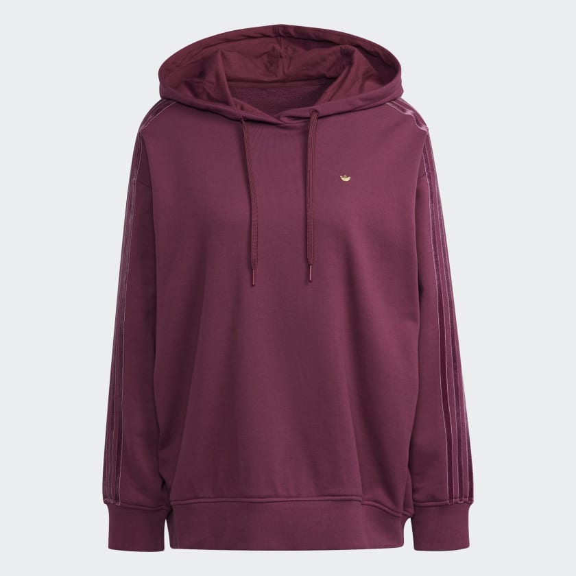 adidas Cozy Oversize Hoodie with Velvet Stripes and Trefoil Rivet