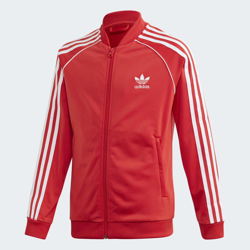 Adidas chamarra online roja