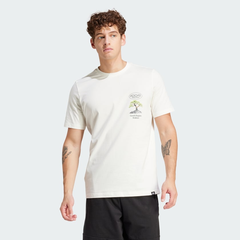 adidas Growth Graphic Tee Spirit of Nature White Free Shipping with adiClub adidas US