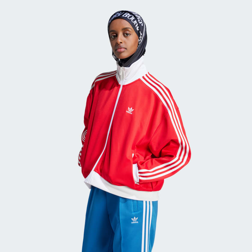 Chamarra roja 2025 adidas mujer